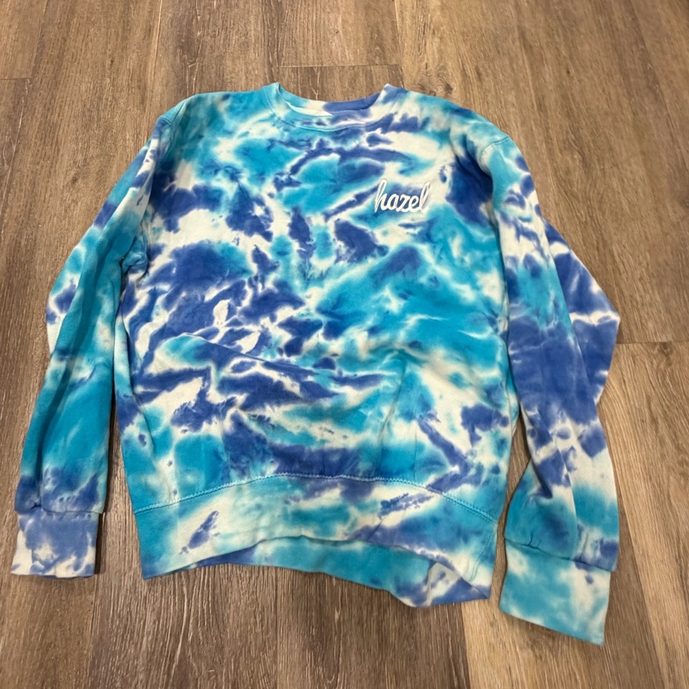 Hazel Tie-Dye Sweatshirt in Blue and Teal